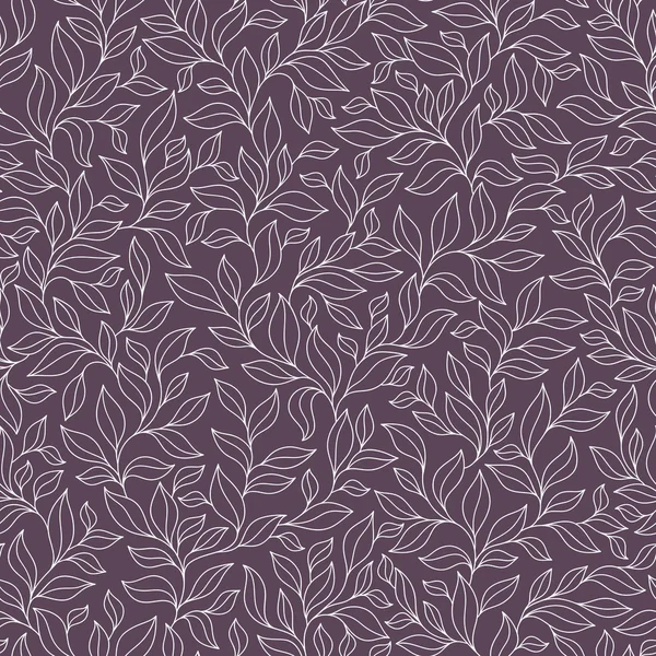 Seamless pattern with violet and pink leaves on dark background.