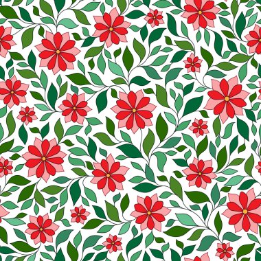 Sorunsuz vektör çiçek desenli renkli fantezi bitkiler ile ve 