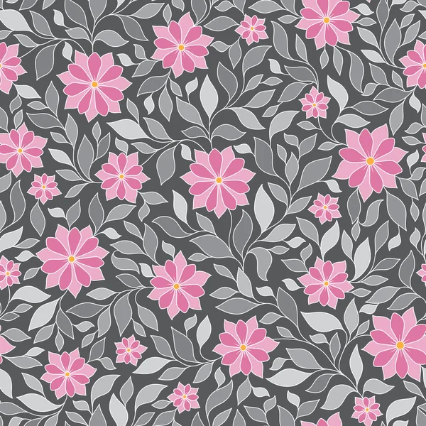 Illustration vectorielle de motif sans couture avec des fleurs abstraites — Image vectorielle
