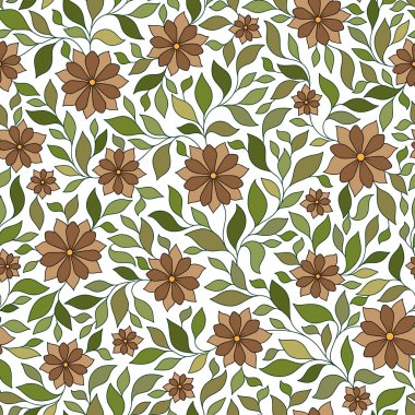 Sorunsuz vektör çiçek desenli renkli fantezi bitkiler ile ve 