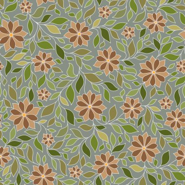 Sorunsuz vektör çiçek desenli renkli fantezi bitkiler ile ve 