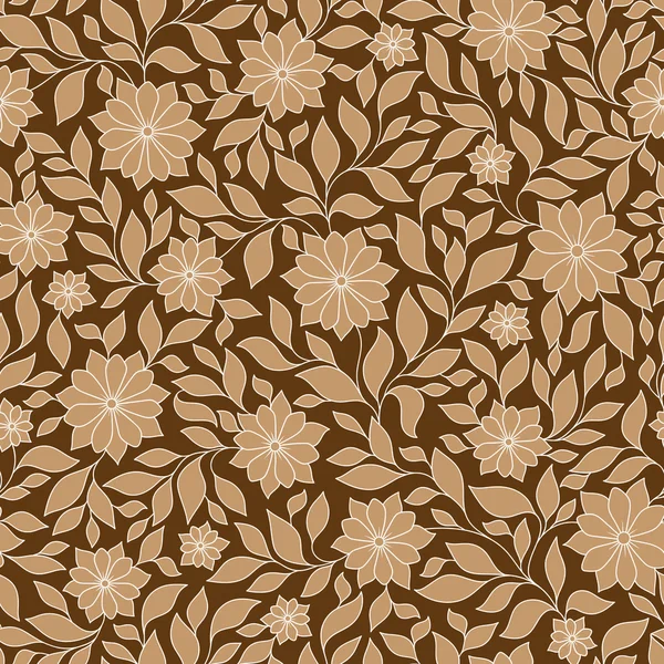 Textura sin costura floral adornada, patrón sin fin con flores . — Vector de stock