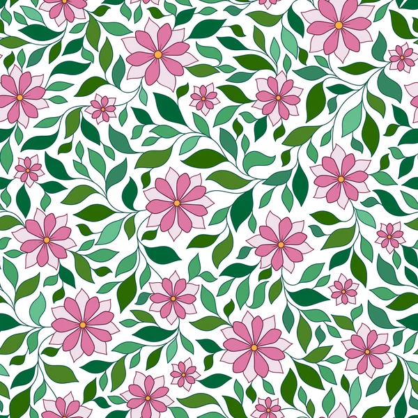 Illustration vectorielle de motif sans couture avec des fleurs abstraites — Image vectorielle