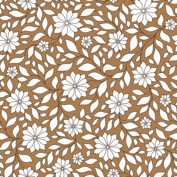 Textura sin costura floral adornada, patrón sin fin con flores . — Vector de stock