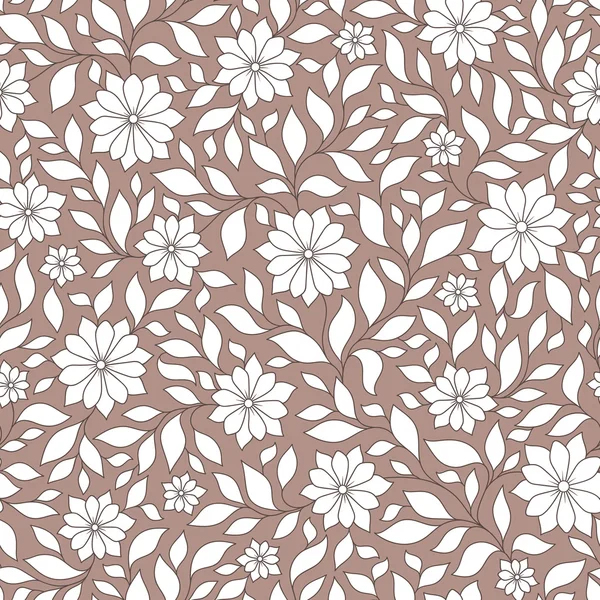 Textura sin costura floral adornada, patrón sin fin con flores . — Vector de stock