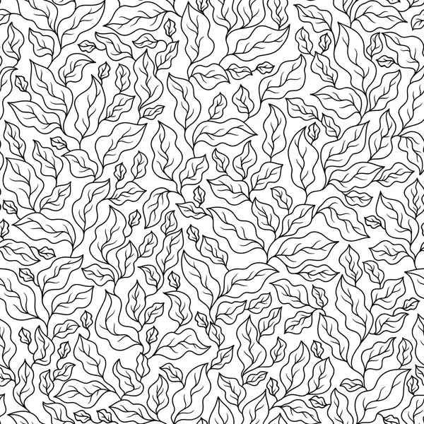 Vector Seamless Monochrome Floral Pattern. — Stock Vector