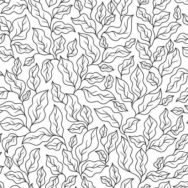 Vector Seamless Monochrome Floral Pattern. — Stock Vector