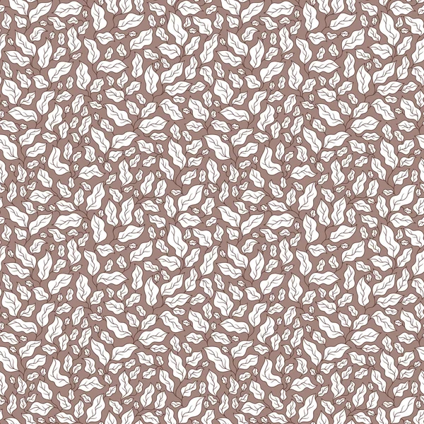 Patrón sin costura beige abstracto con hojas . — Vector de stock