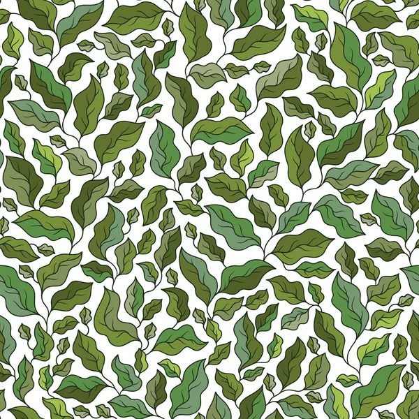 Hermosas hojas de primavera patrón sin costura — Vector de stock