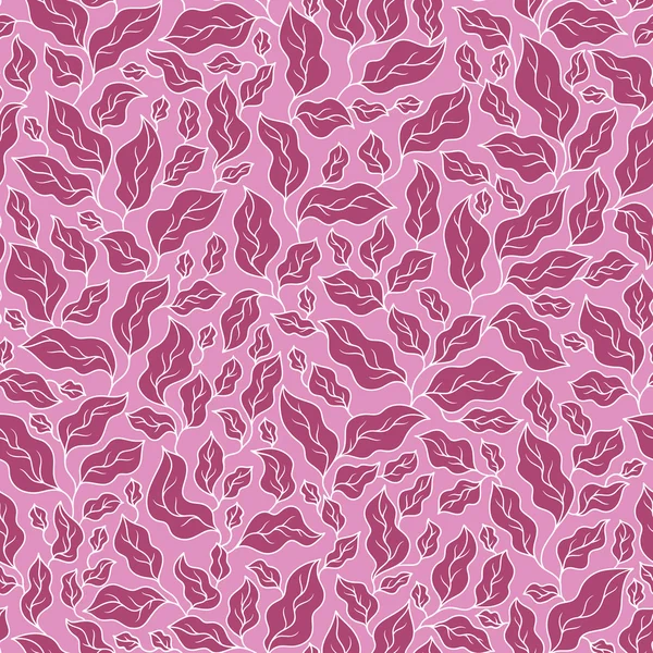 Nahtloses Muster mit violetten und rosa Blättern . — Stockvektor