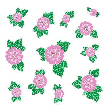 vektör Vintage çiçeklerle ayarla.