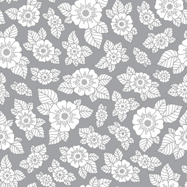 Çiçek çizilmiş kroki arka plan.