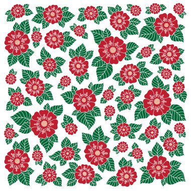 Vektör çizim çiçek elemanları ile yapılan Meydanı.