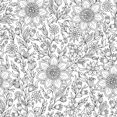 vektör sorunsuz tek renkli çiçek desenli.