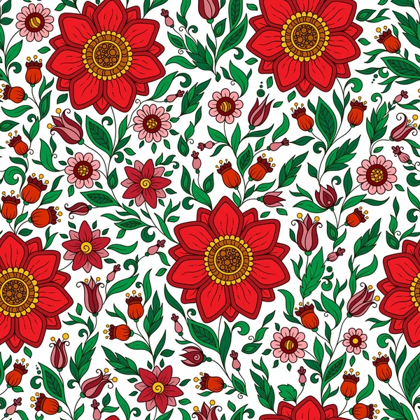 Motif floral vectoriel sans couture avec des plantes fantastiques colorées et — Image vectorielle