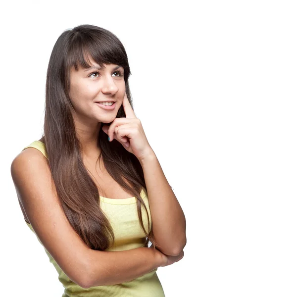 Attractive caucasian thoughtful girl — Stock Photo, Image