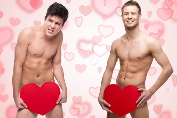 Two funny naked guys — Stock Photo, Image