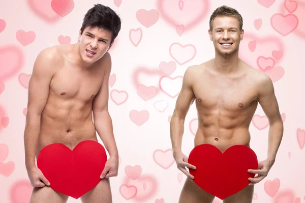 Two funny naked guys — Stock Photo, Image