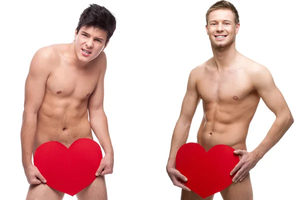 Two funny naked guys — Stock Photo, Image