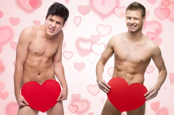 Two funny naked guys — Stock Photo, Image