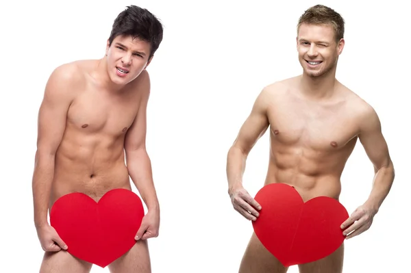 Two funny naked guys — Stock Photo, Image