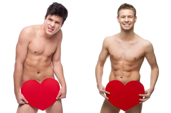 Two funny naked guys — Stock Photo, Image
