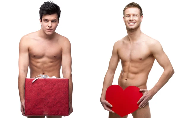 Two funny naked guys — Stock Photo, Image