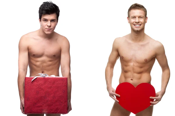 Two funny naked guys — Stock Photo, Image