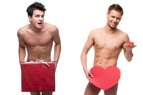 Two funny naked guys — Stock Photo, Image