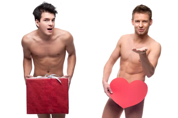 Two funny naked guys — Stock Photo, Image