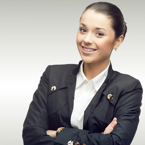 Усміхнена молода бізнес-леді — стокове фото