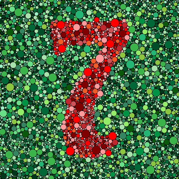 Basamaklı sayı yedi yeşil zemin üzerine — Stok Vektör