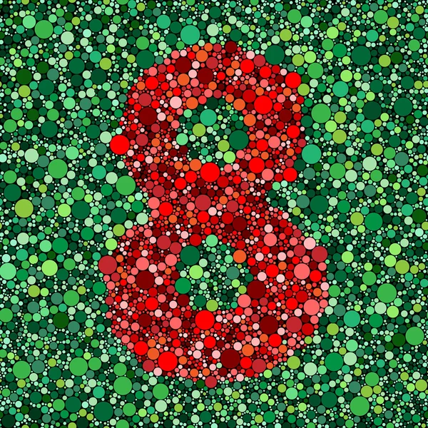Цифра номер восемь на зеленом фоне — стоковый вектор