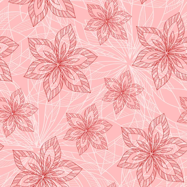 Розовые большие ручные цветы — стоковый вектор