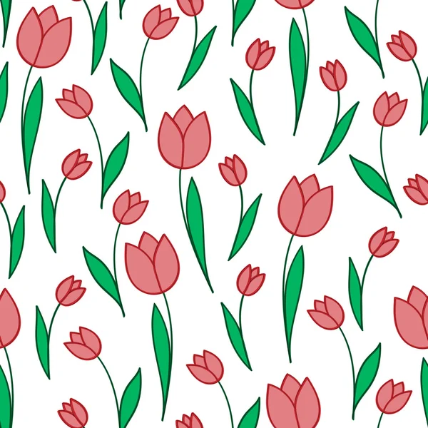 Червоні тюльпани на білому тлі — стоковий вектор