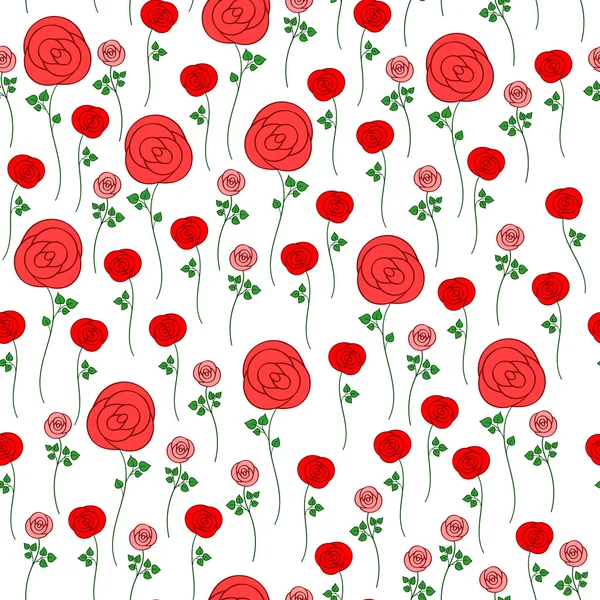 Roses rouges sur fond blanc — Image vectorielle