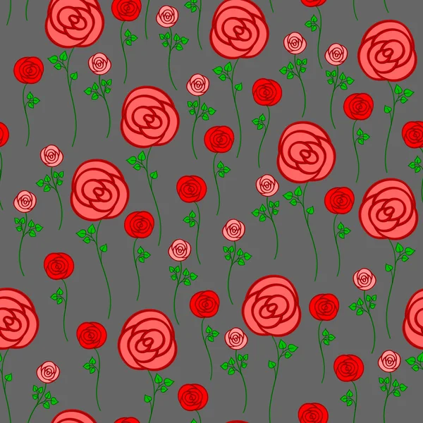 Rote Rosen auf dunklem Hintergrund — Stockvektor