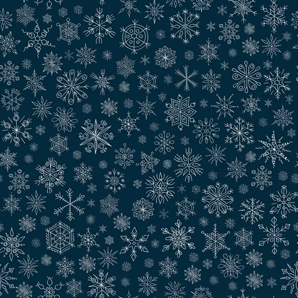 Kepingan salju di latar belakang biru - Stok Vektor