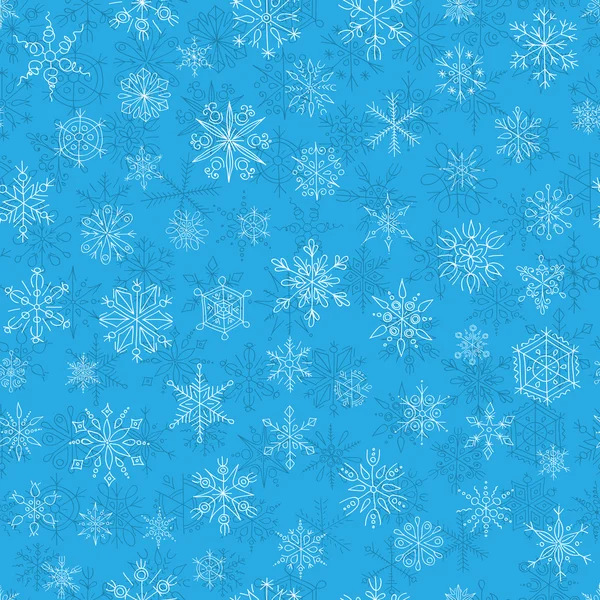 Schneeflocken auf dunkelblauem Hintergrund — Stockvektor