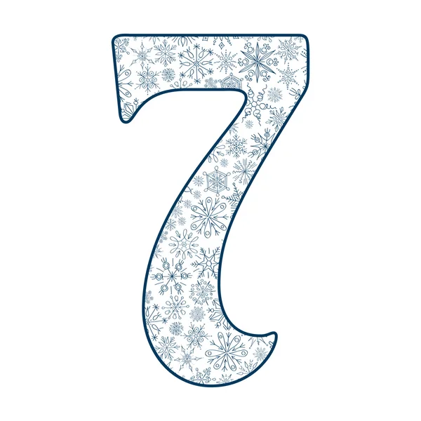 Цифра номер сім на білому тлі — стоковий вектор