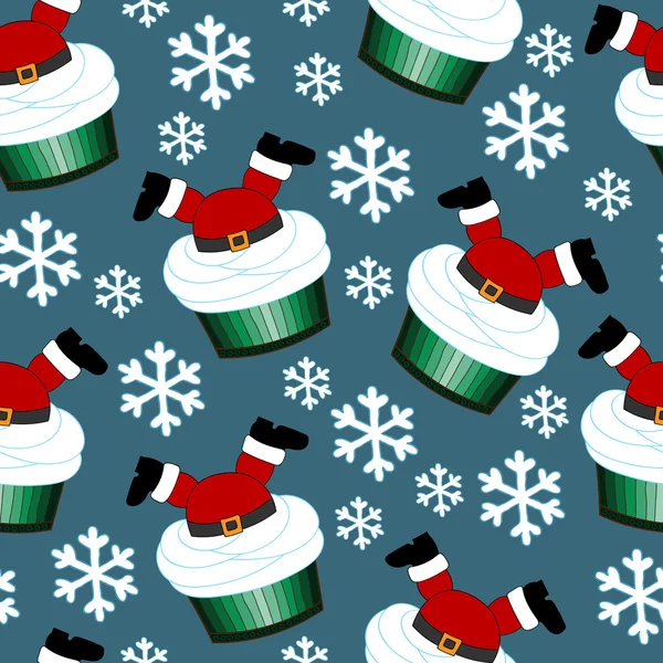 Weihnachten und Neujahr Cupcakes Urlaub — Stockvektor