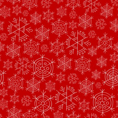 sorunsuz arka kırmızı Noel plan kar taneleri ile