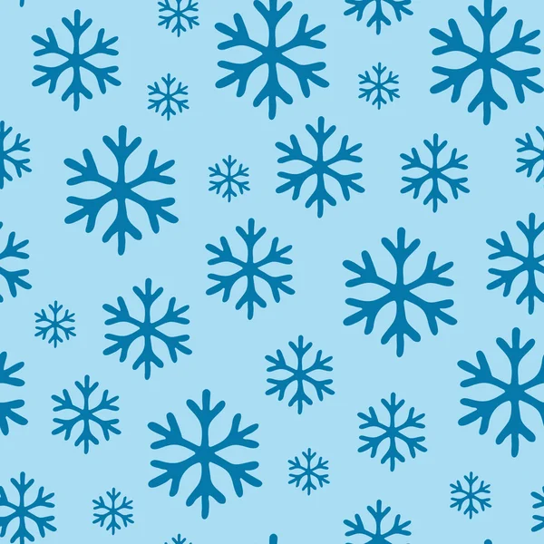 Blaue Schneeflocken auf blauem Hintergrund — Stockvektor