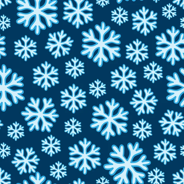 Blaue Schneeflocken auf blauem Hintergrund — Stockvektor