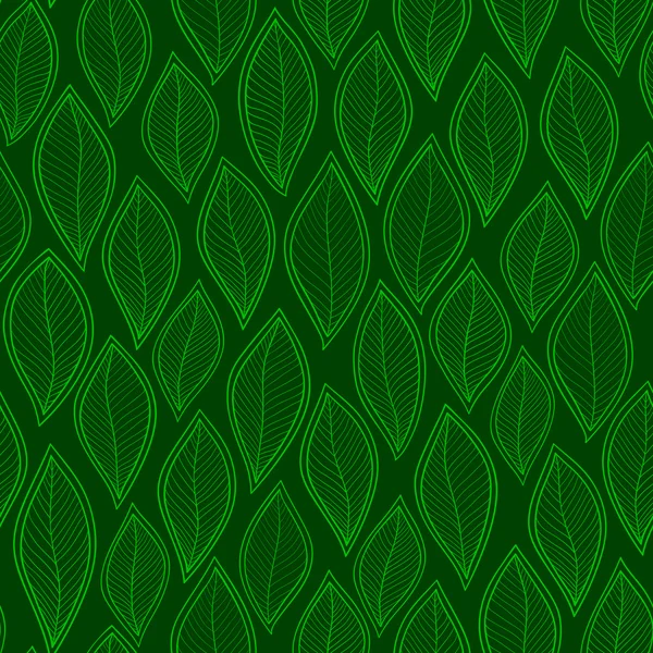 Hojas verdes sobre un vector de fondo verde mano abstracta sin costuras — Vector de stock