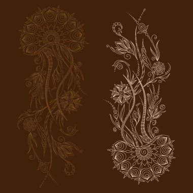 Elle çizilmiş denizanası. Kına Mehendi dövme Doodles