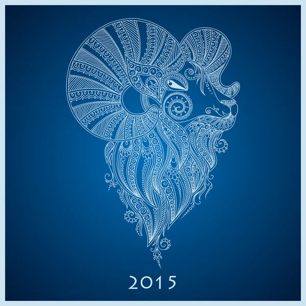 Dekoratives Symbol des neuen Jahres / Schaf / Ziege / 20 — Stockvektor