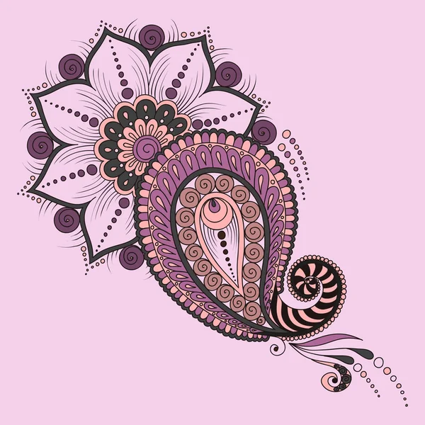 インドの mehendy スタイルのベクトル花の要素。抽象的なヘナ f — ストックベクタ