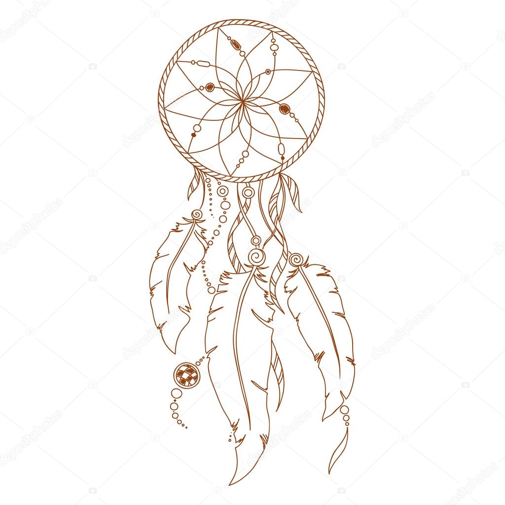 Dreamcatcher. Native american indian dream catcher, traditional