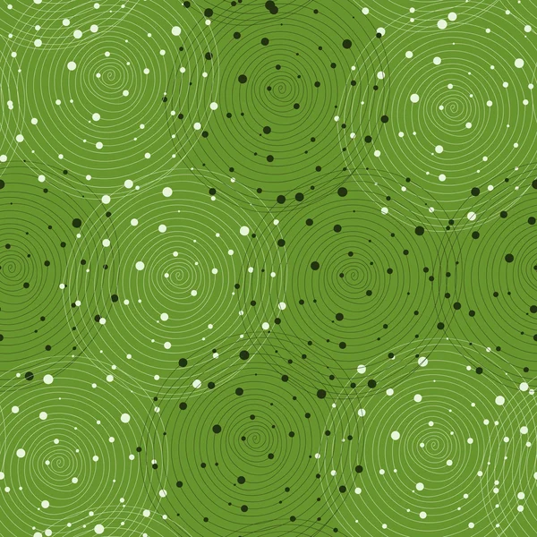 Nahtlose abstrakte grüne Hintergrund mit kreisförmigen Linien Vektor il — Stockvektor